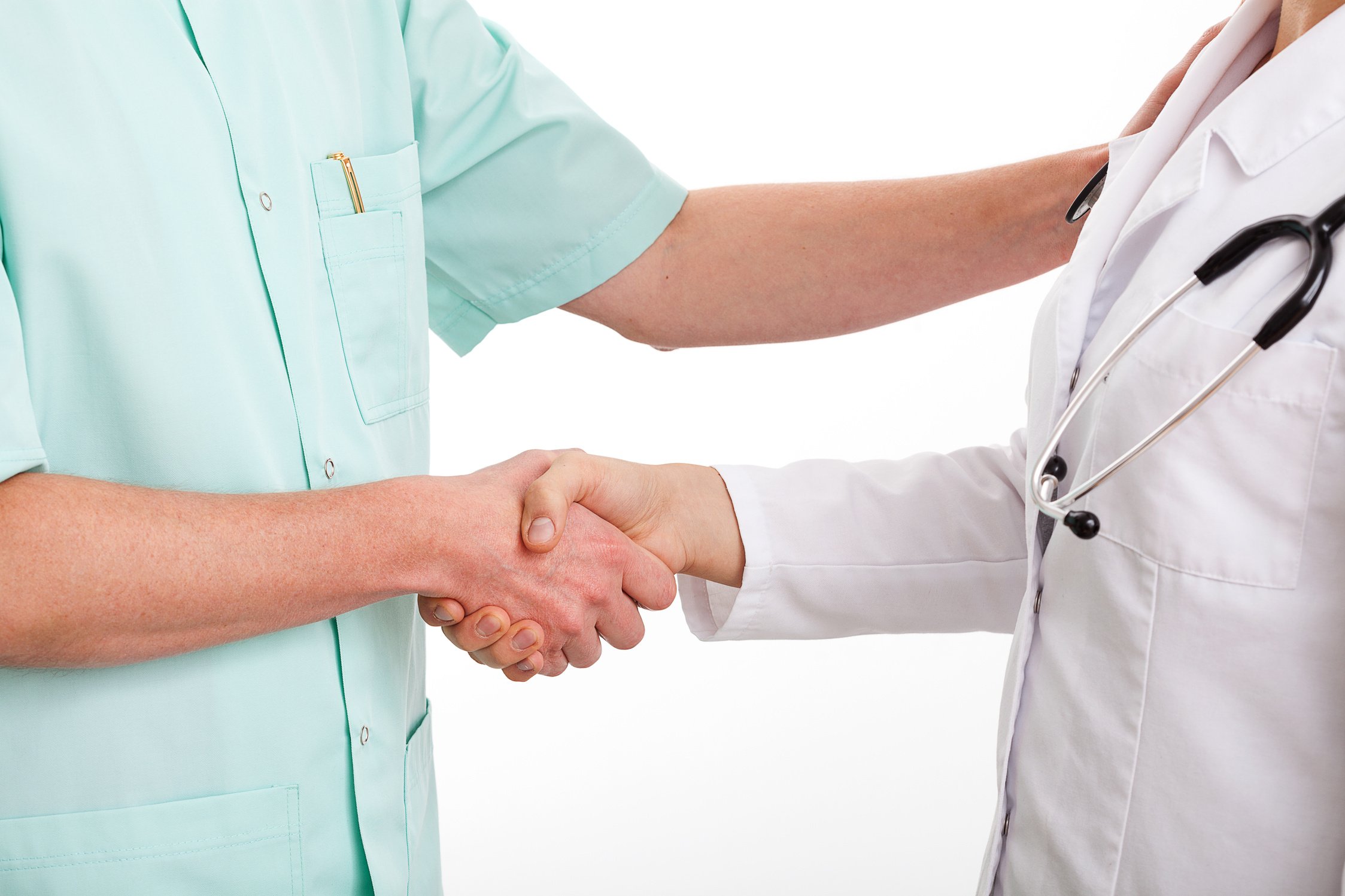 Medical partners handshake